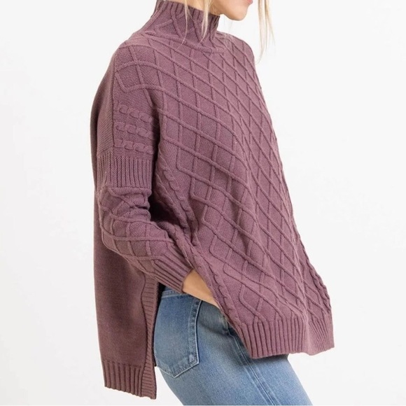 MerSea One Size Lisbon Traveler Sweater in Eggplant - Picture 2 of 11